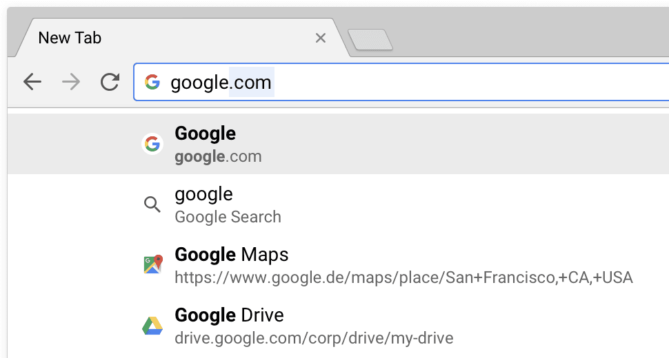 Как удалить некоторые советы адресной строки в Google Chrome?